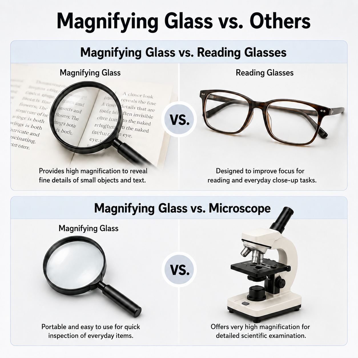 Magnifying glass vs microscope Magnifying glass vs microscope